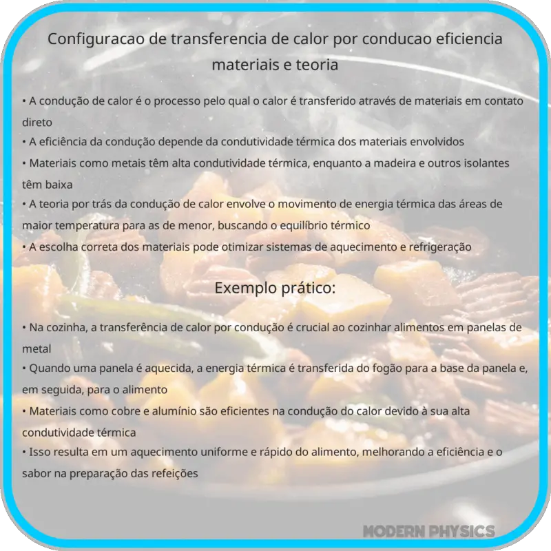 Configuração de Transferência de Calor por Condução | Eficiência, Materiais e Teoria