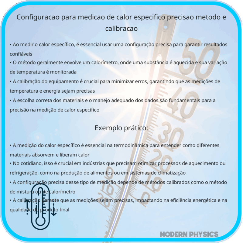 Configuração para Medição de Calor Específico | Precisão, Método e Calibração