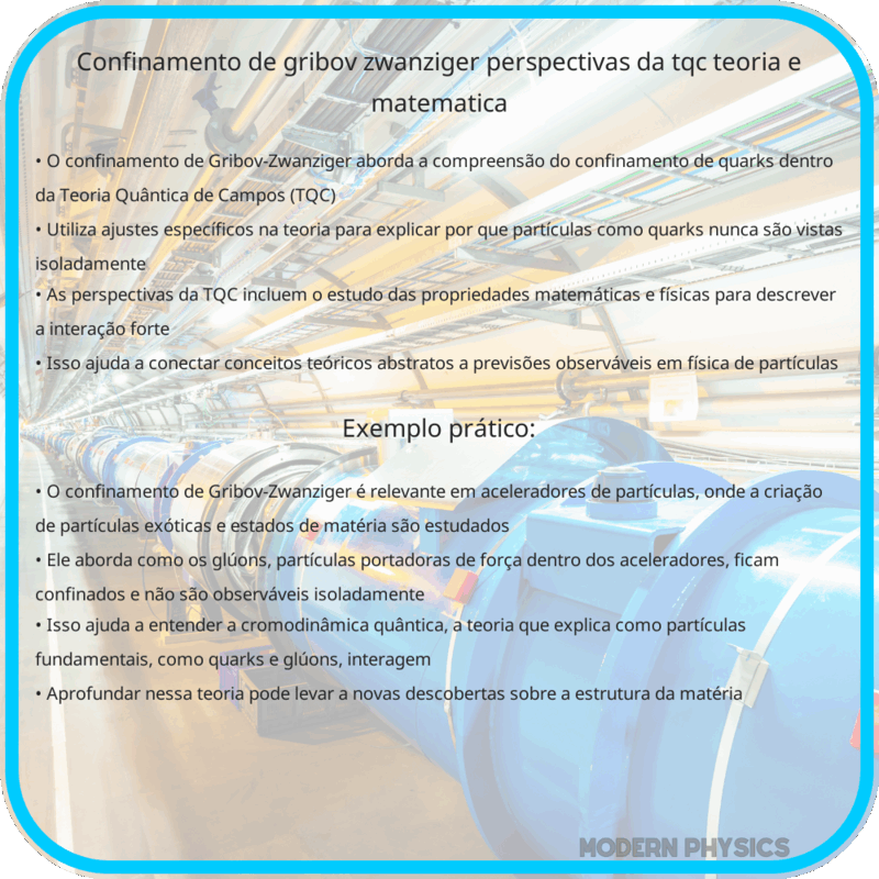 Confinamento de Gribov-Zwanziger | Perspectivas da TQC, Teoria e Matemática