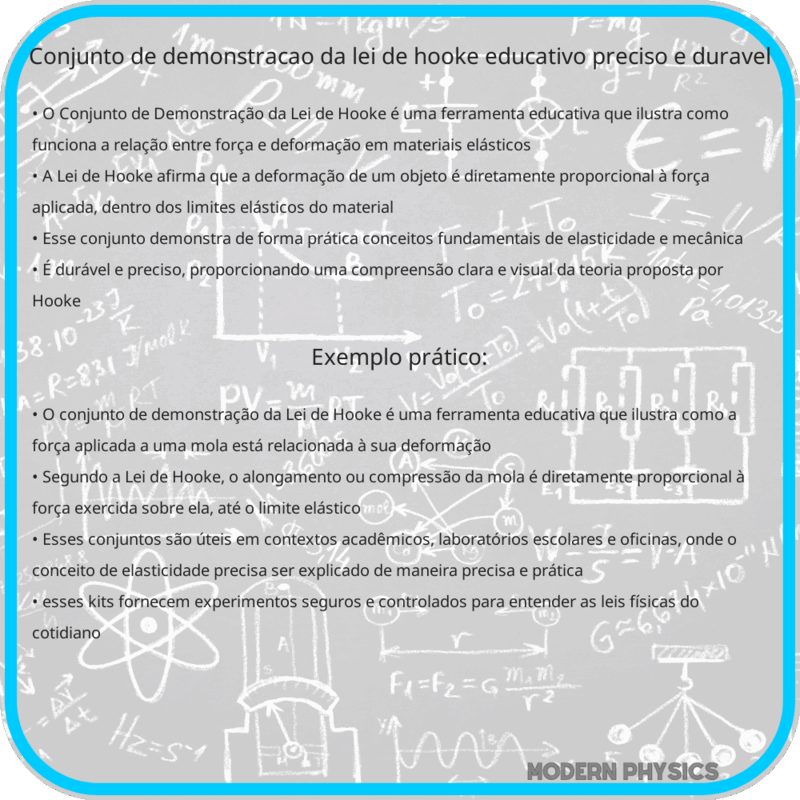 Conjunto de Demonstração da Lei de Hooke | Educativo, Preciso e Durável