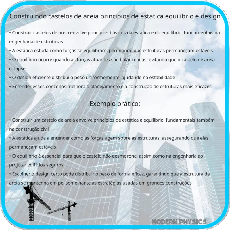 Construindo Castelos de Areia: Princípios de Estática, Equilíbrio e Design
