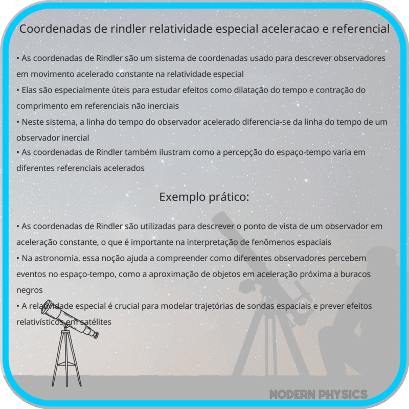 Coordenadas de Rindler | Relatividade Especial, Aceleração e Referencial