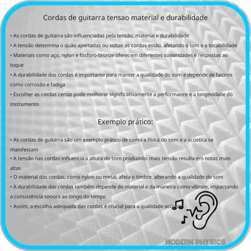 Cordas de Guitarra: Tensão, Material e Durabilidade
