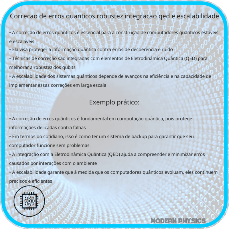 Correção de Erros Quânticos: Robustez, Integração QED e Escalabilidade