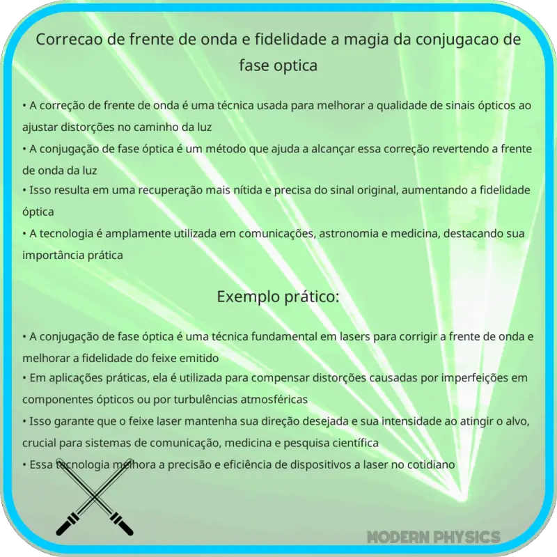 Correção de Frente de Onda e Fidelidade: A Magia da Conjugação de Fase Óptica