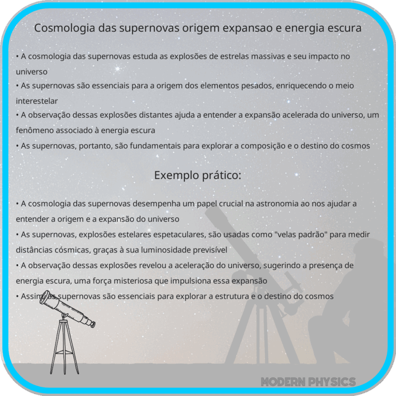 Cosmologia das Supernovas | Origem, Expansão e Energia Escura