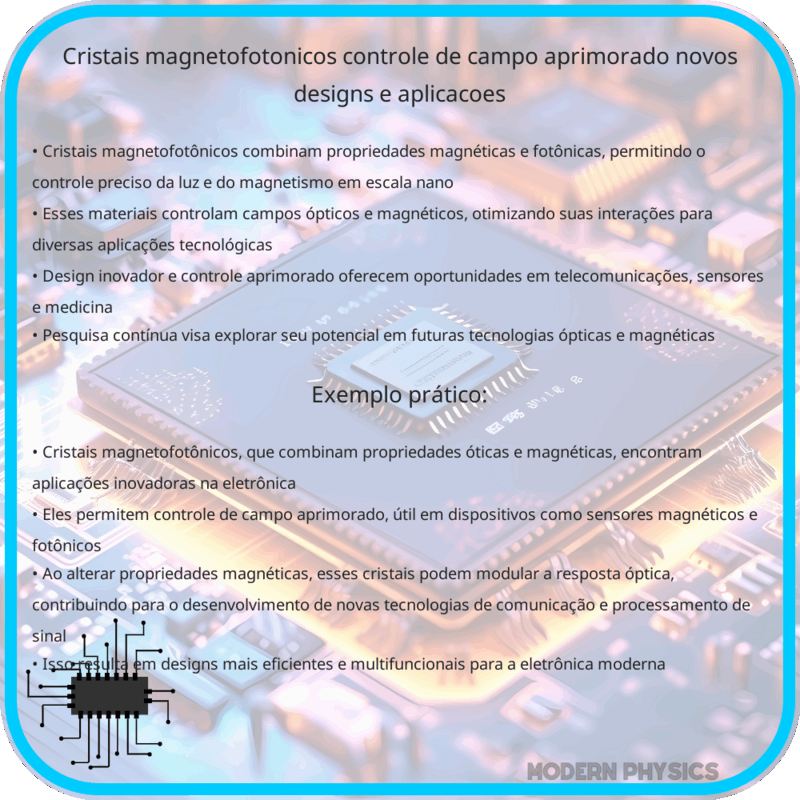 Cristais Magnetofotônicos | Controle de Campo Aprimorado, Novos Designs e Aplicações