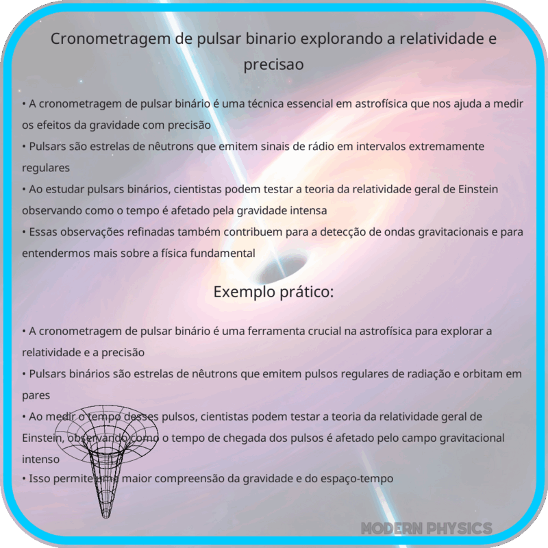 Cronometragem de Pulsar Binário | Explorando a Relatividade e Precisão