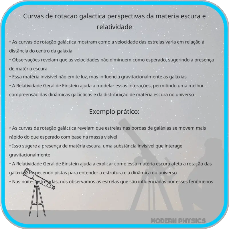 Curvas de Rotação Galáctica | Perspectivas da Matéria Escura e Relatividade