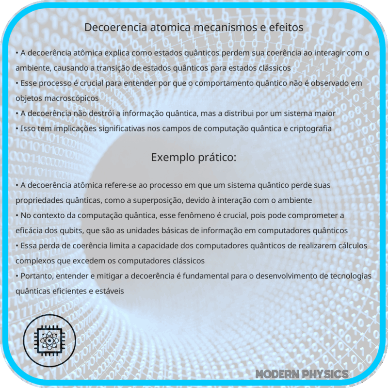 Decoerência Atômica | Mecanismos e Efeitos