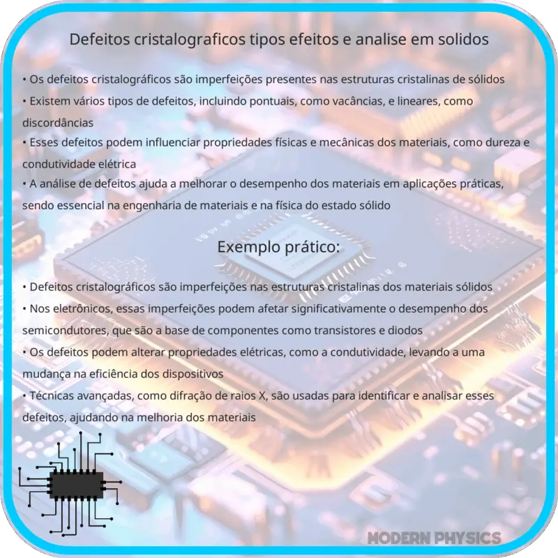 Defeitos Cristalográficos | Tipos, Efeitos e Análise em Sólidos