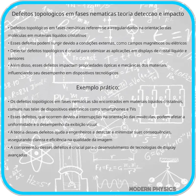 Defeitos Topológicos em Fases Nemáticas | Teoria, Detecção e Impacto