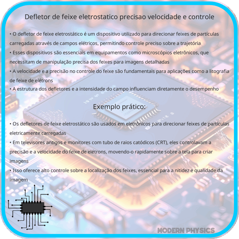 Defletor de Feixe Eletrostático | Precisão, Velocidade e Controle