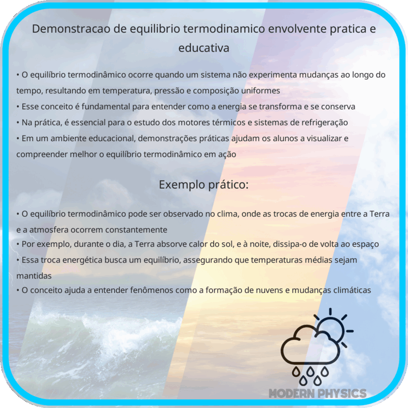 Demonstração de Equilíbrio Termodinâmico | Envolvente, Prática e Educativa
