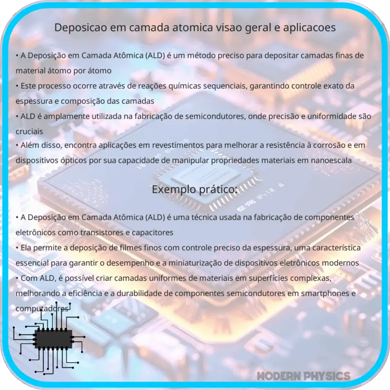 Deposição em Camada Atômica | Visão Geral e Aplicações