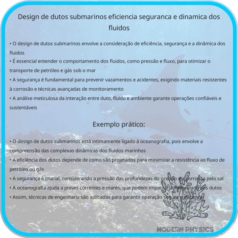 Design de Dutos Submarinos | Eficiência, Segurança e Dinâmica dos Fluidos