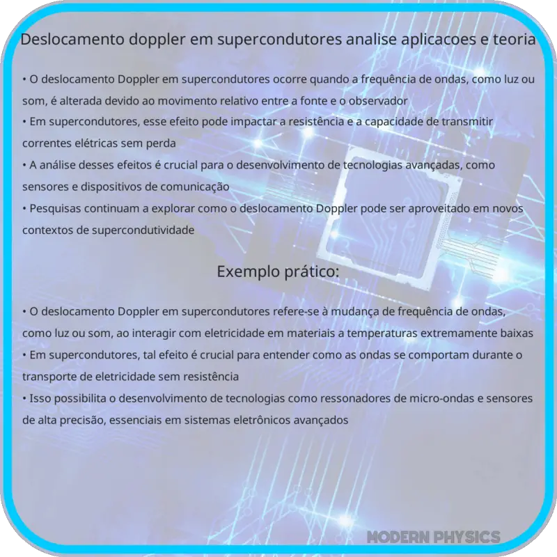 Deslocamento Doppler em Supercondutores | Análise, Aplicações e Teoria