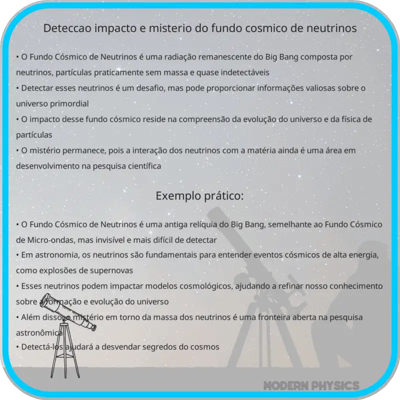 Detecção, Impacto e Mistério do Fundo Cósmico de Neutrinos