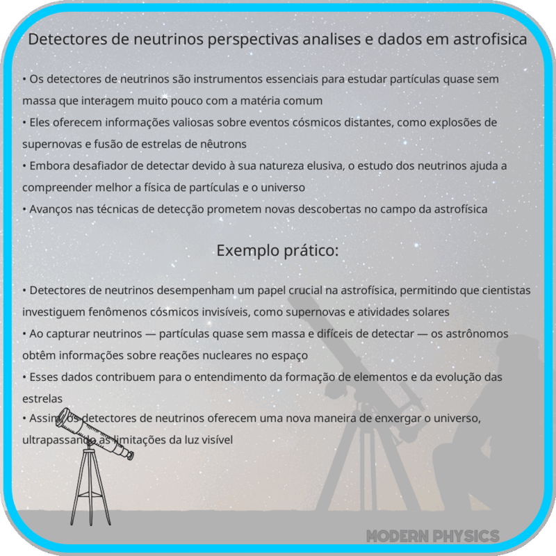 Detectores de Neutrinos | Perspectivas, Análises e Dados em Astrofísica