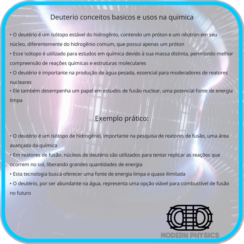 Deutério | Conceitos Básicos e Usos na Química