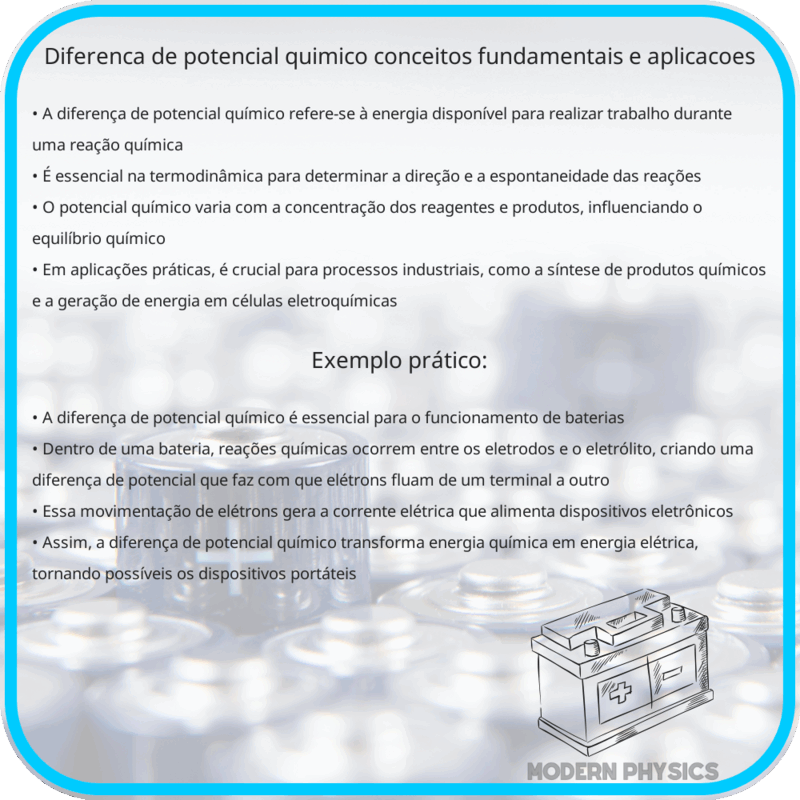 Diferença de Potencial Químico | Conceitos Fundamentais e Aplicações