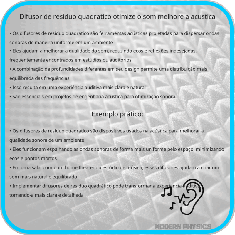 Difusor de Resíduo Quadrático | Otimize o Som, Melhore a Acústica