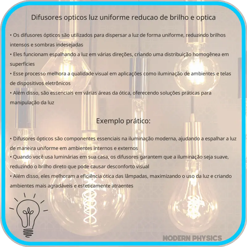 Difusores Ópticos | Luz Uniforme, Redução de Brilho e Óptica