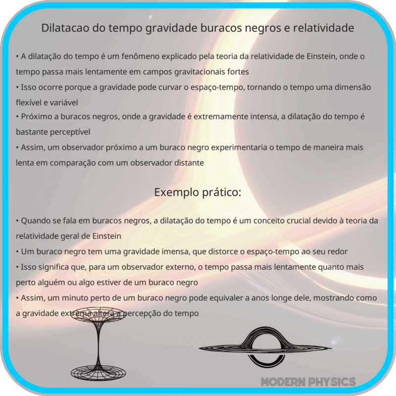 Dilatação do Tempo: Gravidade, Buracos Negros e Relatividade
