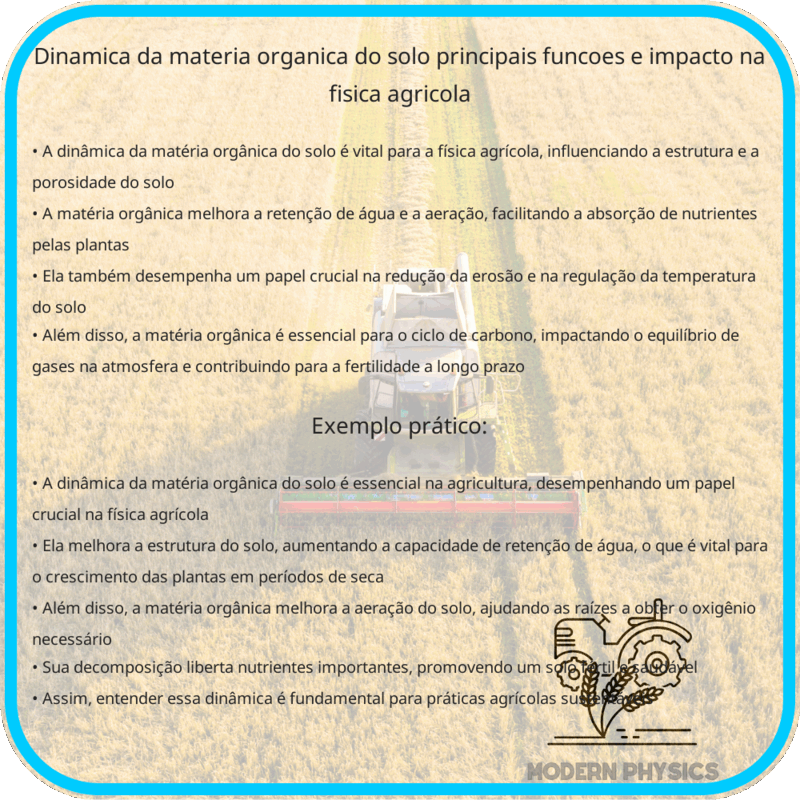 Dinâmica da Matéria Orgânica do Solo | Principais Funções e Impacto na Física Agrícola