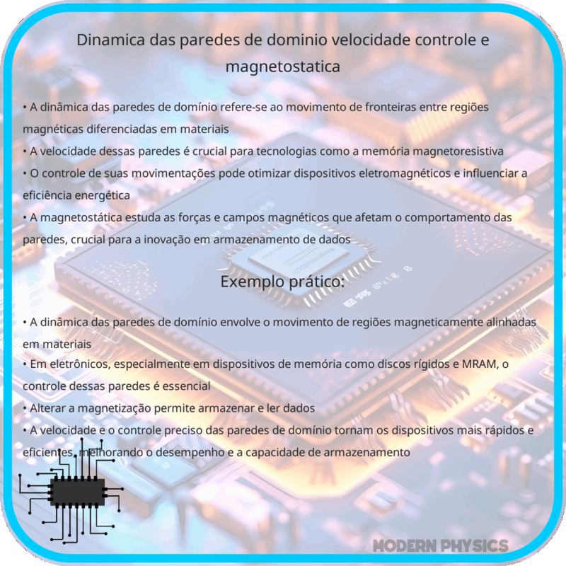 Dinâmica das Paredes de Domínio: Velocidade, Controle e Magnetostática