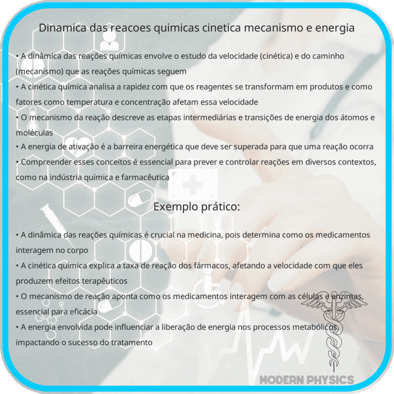 Dinâmica das Reações Químicas: Cinética, Mecanismo e Energia