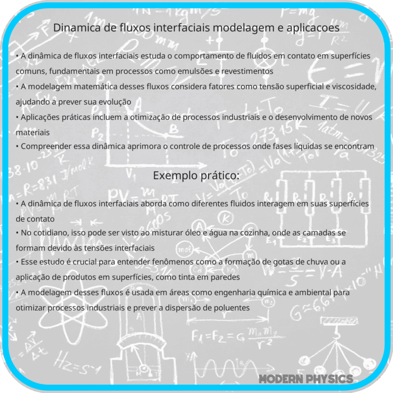 Dinâmica de Fluxos Interfaciais: Modelagem e Aplicações