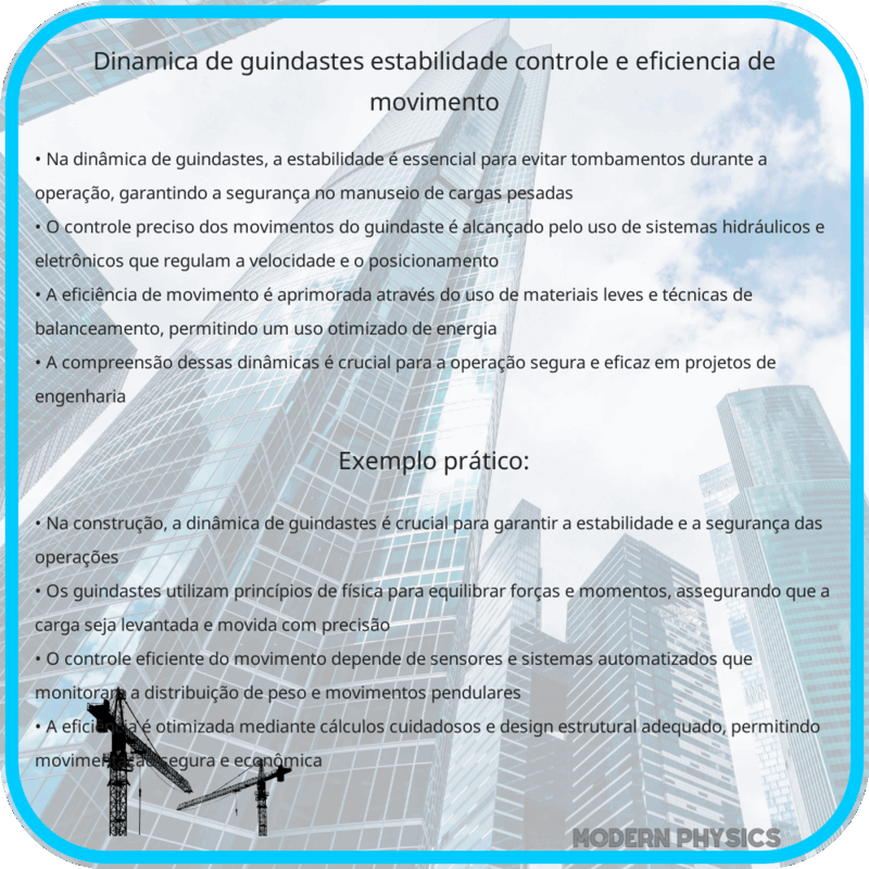 Dinâmica de Guindastes | Estabilidade, Controle e Eficiência de Movimento