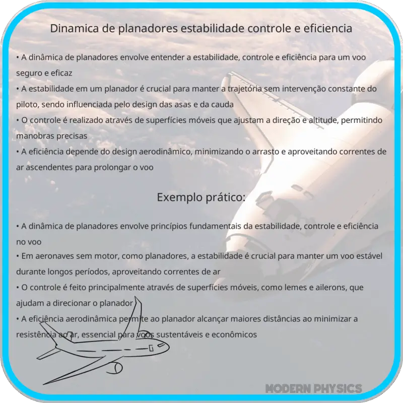 Dinâmica de Planadores | Estabilidade, Controle e Eficiência