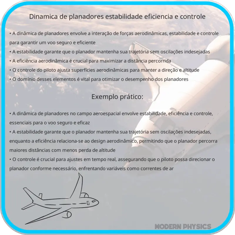 Dinâmica de Planadores | Estabilidade, Eficiência e Controle