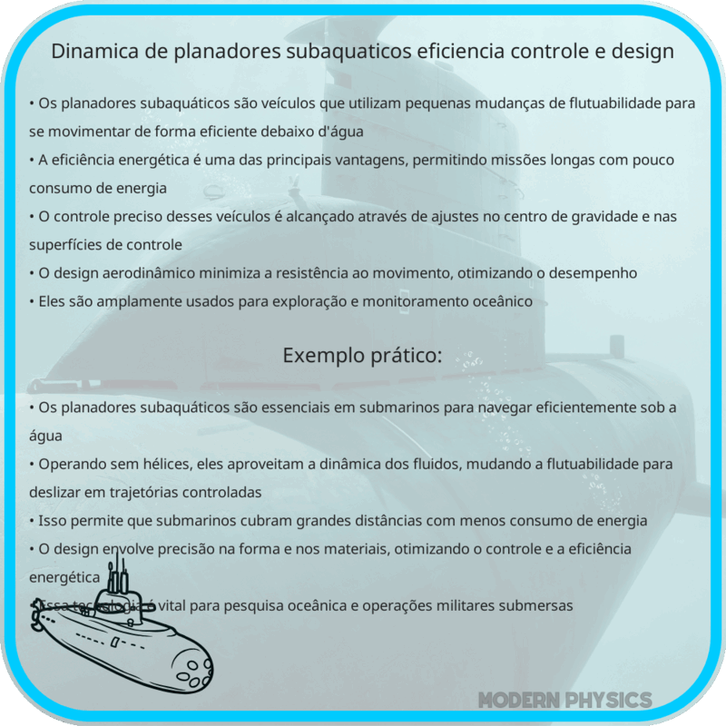 Dinâmica de Planadores Subaquáticos: Eficiência, Controle e Design