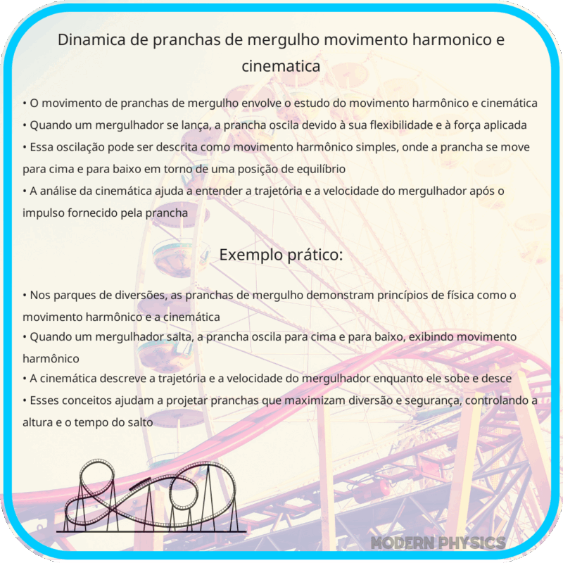 Dinâmica de Pranchas de Mergulho: Movimento Harmônico e Cinemática