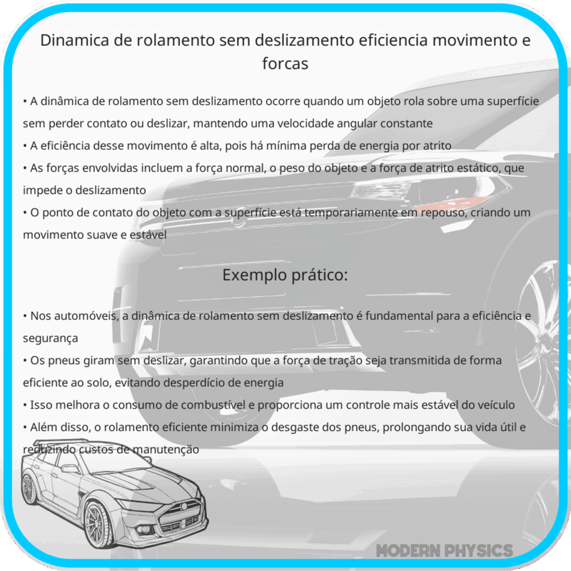 Dinâmica de Rolamento sem Deslizamento | Eficiência, Movimento e Forças