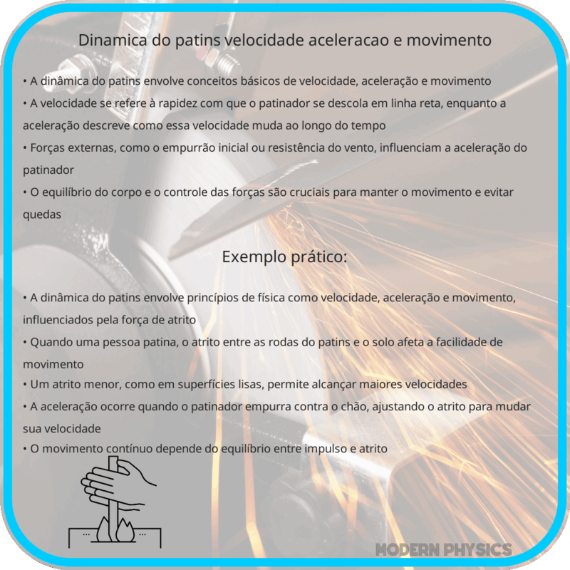 Dinâmica do Patins | Velocidade, Aceleração e Movimento