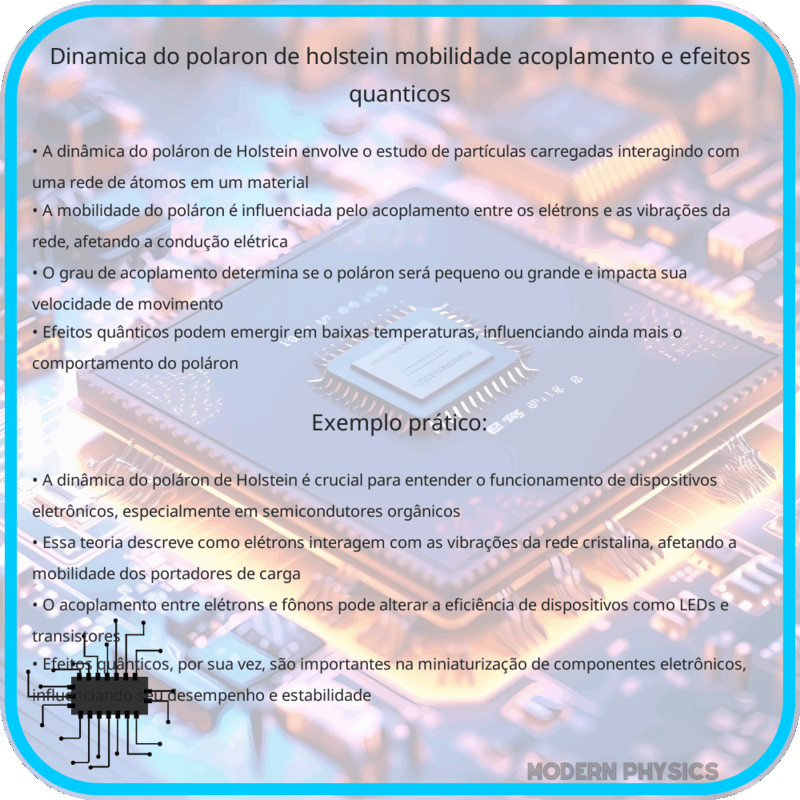 Dinâmica do Poláron de Holstein | Mobilidade, Acoplamento e Efeitos Quânticos