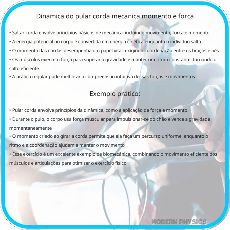 Dinâmica do Pular Corda | Mecânica, Momento e Força