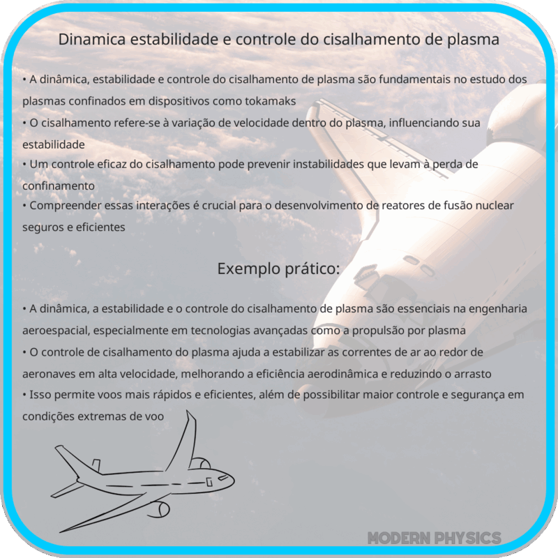 Dinâmica, Estabilidade e Controle do Cisalhamento de Plasma