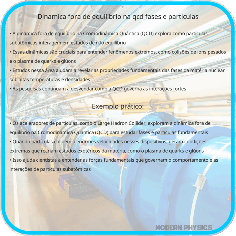 Dinâmica Fora de Equilíbrio na QCD: Fases e Partículas