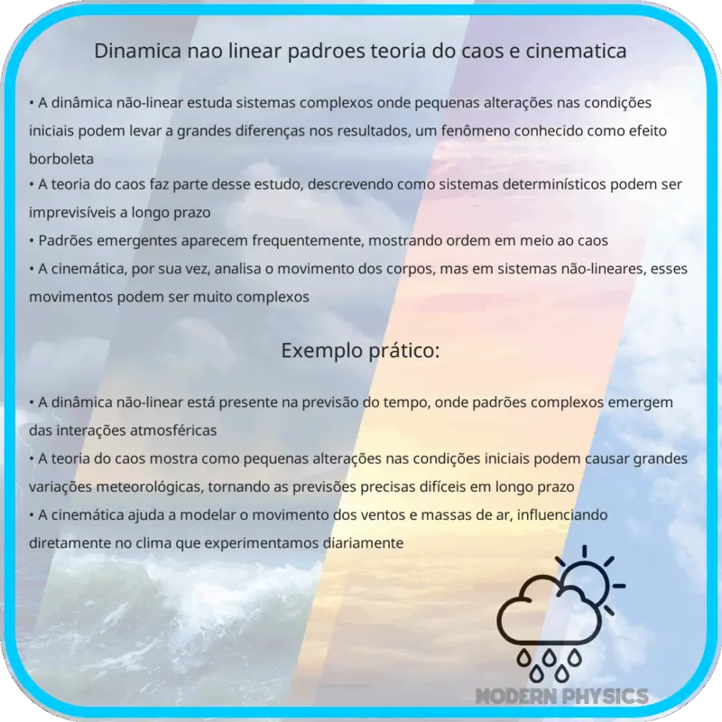 Dinâmica Não-Linear: Padrões, Teoria do Caos e Cinemática