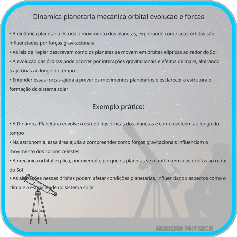 Dinâmica Planetária | Mecânica Orbital, Evolução e Forças