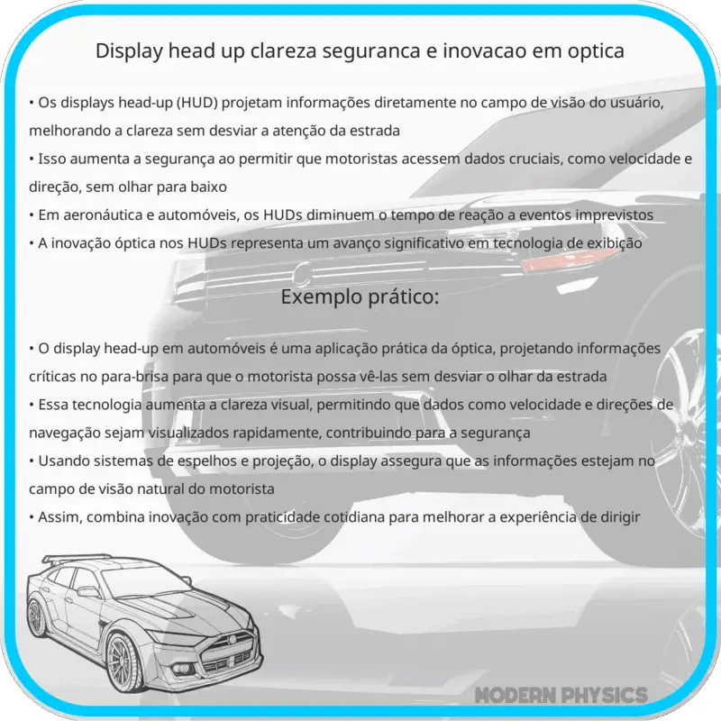 Display Head-up | Clareza, Segurança e Inovação em Óptica
