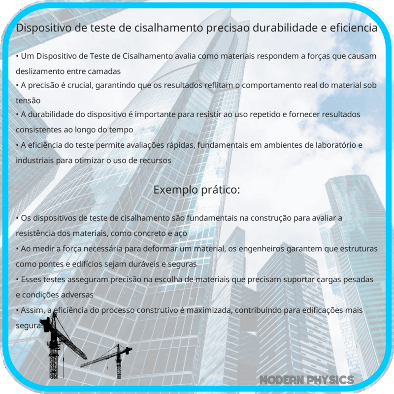 Dispositivo de Teste de Cisalhamento | Precisão, Durabilidade e Eficiência