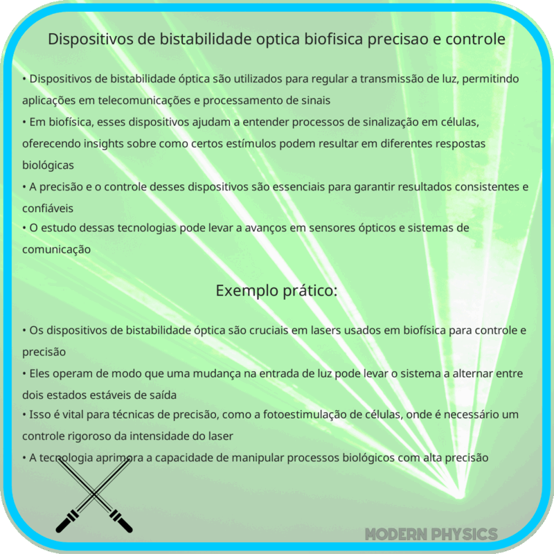 Dispositivos de Bistabilidade Óptica | Biofísica, Precisão e Controle