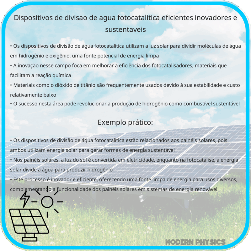 Dispositivos de Divisão de Água Fotocatalítica | Eficientes, Inovadores e Sustentáveis