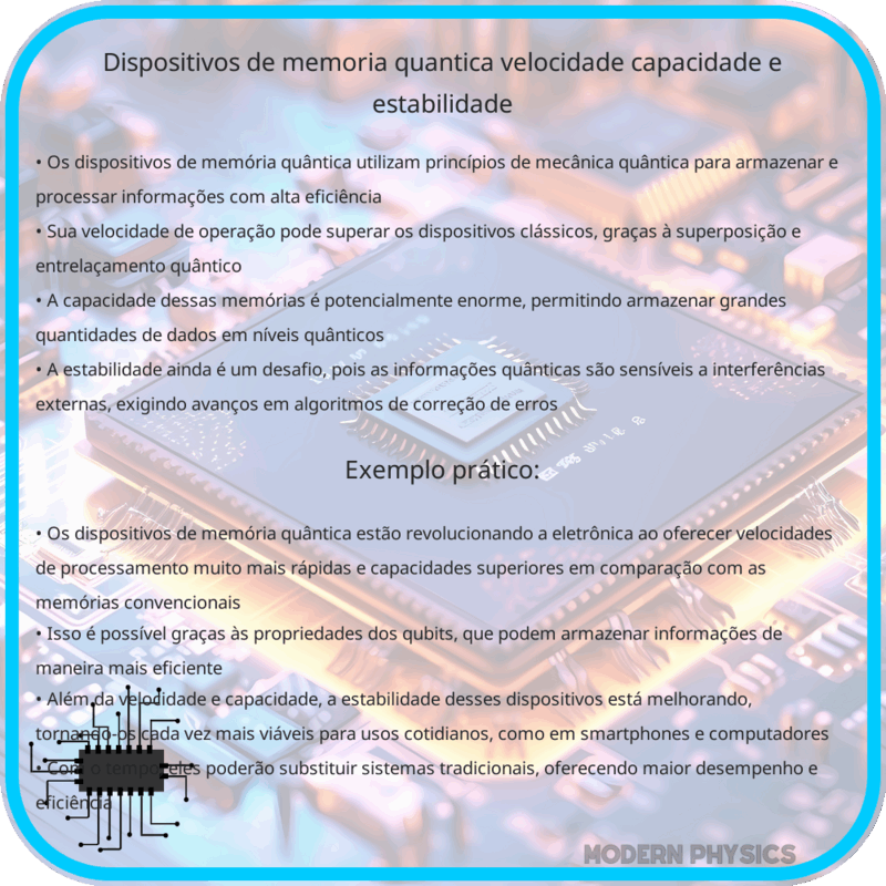Dispositivos de Memória Quântica | Velocidade, Capacidade e Estabilidade